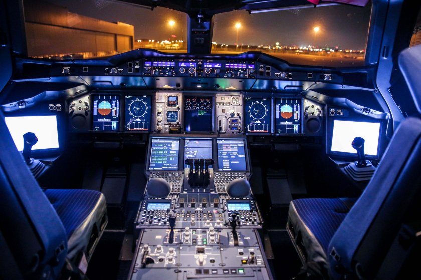 Airbus a380 кабина пилота