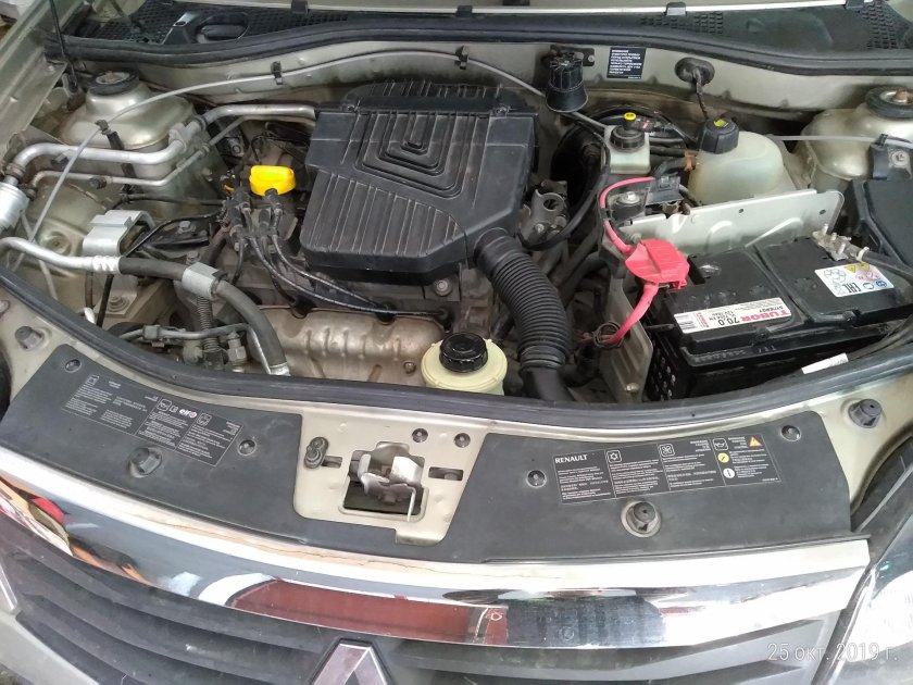 Подкапотное пространство Рено Логан 1.6