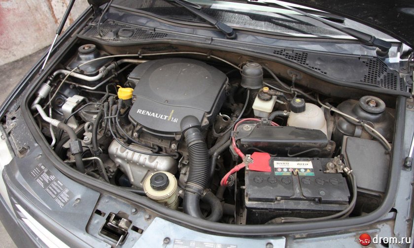 Подкапотное пространство Рено Логан 1.6