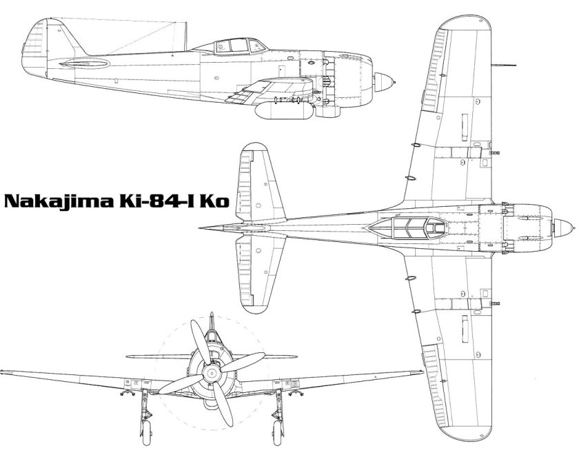 Nakajima ki-84 Hayate чертеж