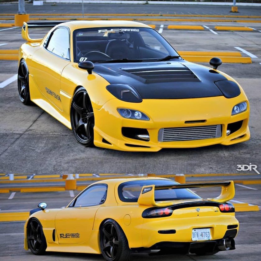 Mazda RX 7 желтая