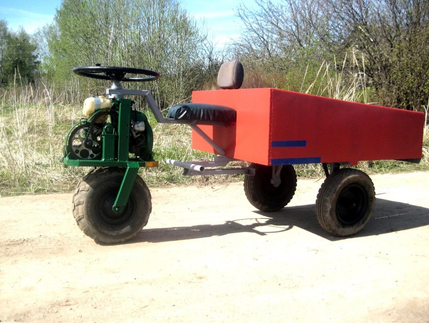 Мотоблок с тележкой