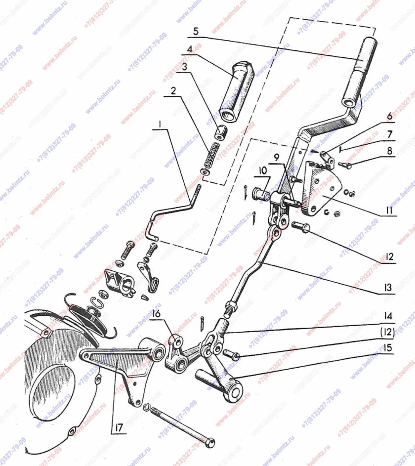 Рычаги управления трактора МТЗ 80