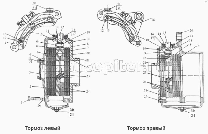 Тормозная система МТЗ 1523