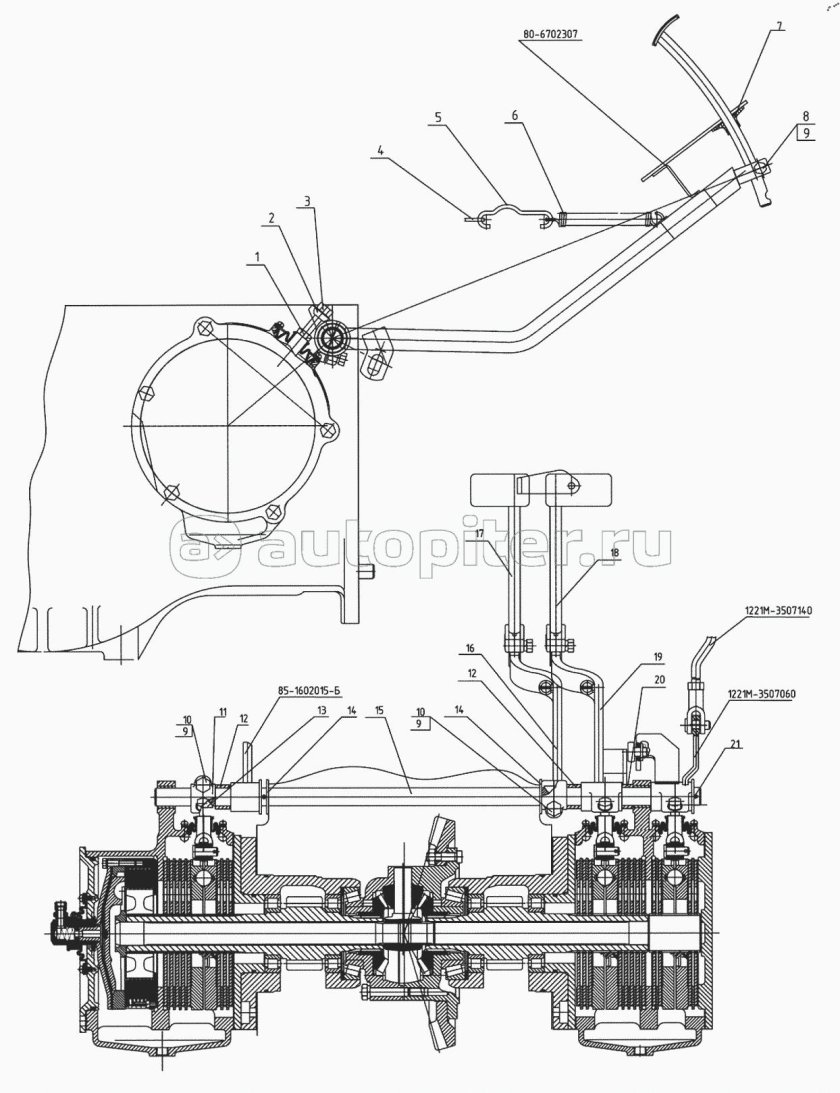Тормоза МТЗ 1221 схема