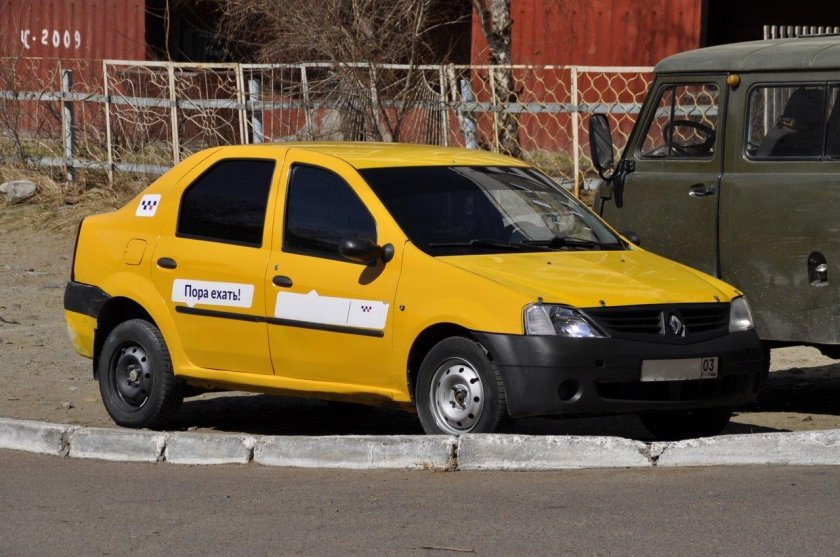 Рено Логан желтый