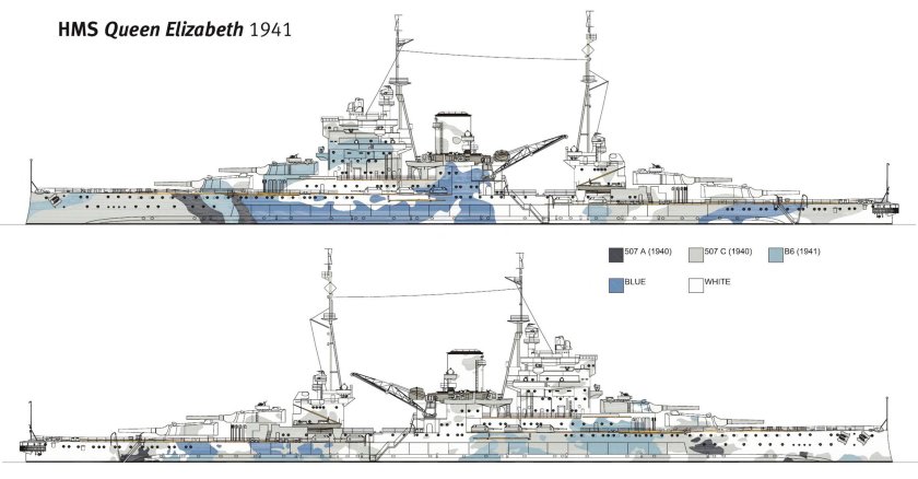 HMS Queen Elizabeth 1913 чертеж