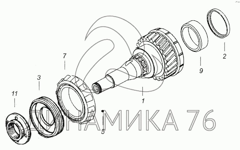 154.1701025 Вал первичный коробки передач