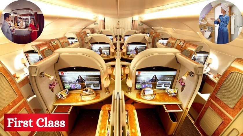 Airbus a380 Emirates первый класс