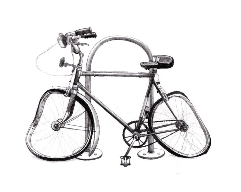 Велосипед на белом фоне