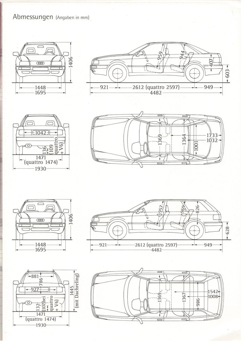 Audi 100 с3 чертеж