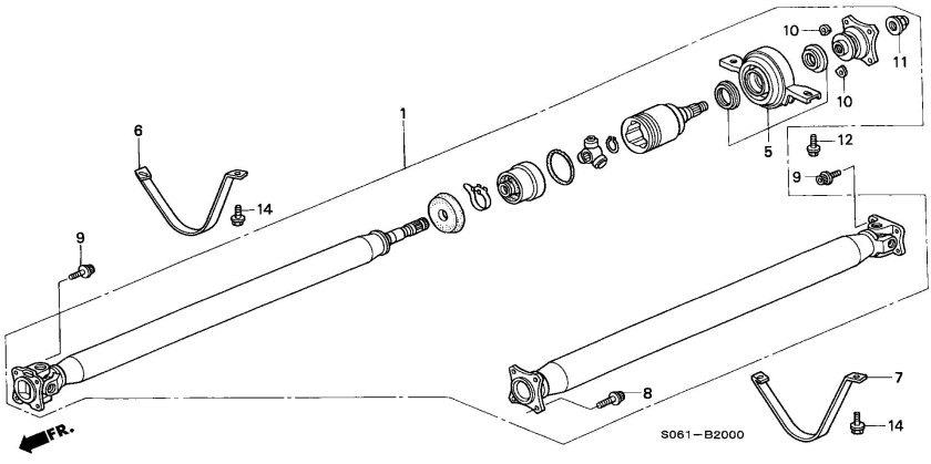 Подвесной подшипник карданного вала Хонда СРВ рд1