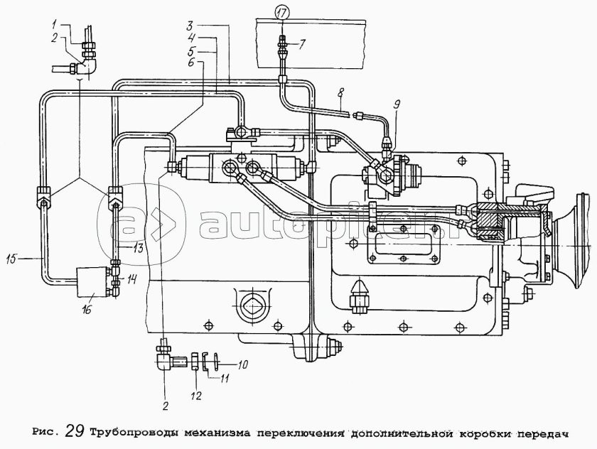 Система воздуха КПП МАЗ 238