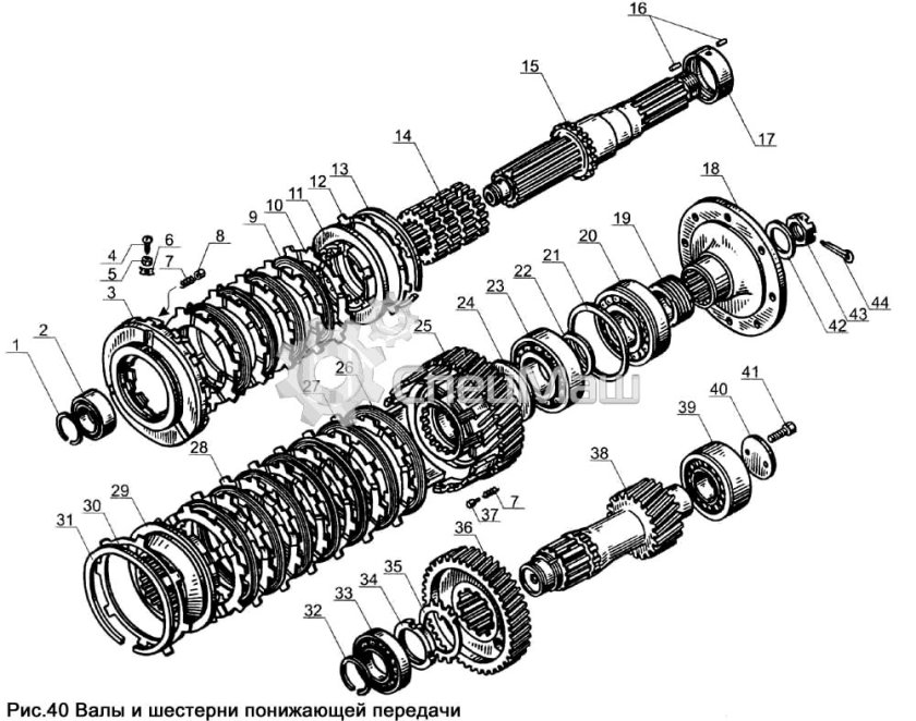 Вторичный вал КПП ЯМЗ 239 схема