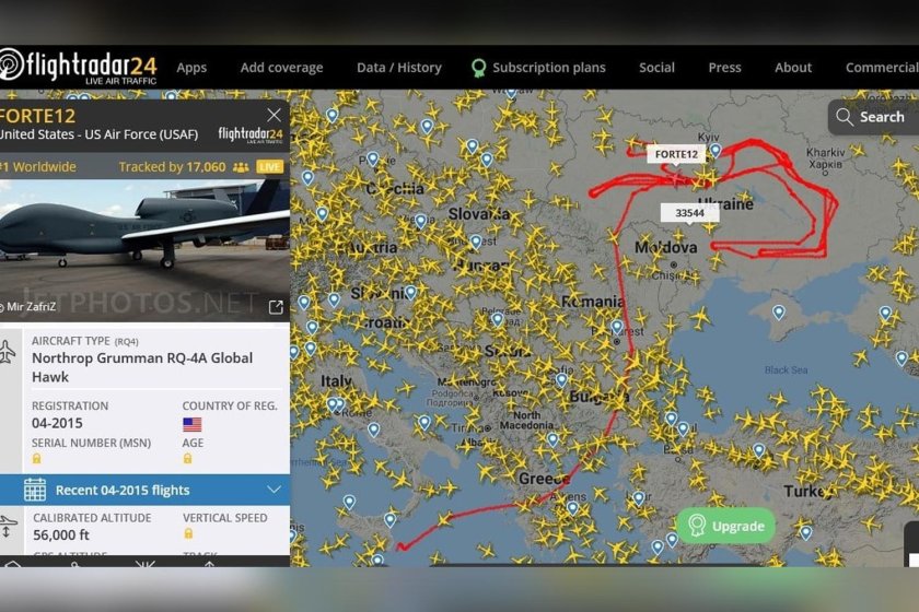 Беспилотники в flightradar24