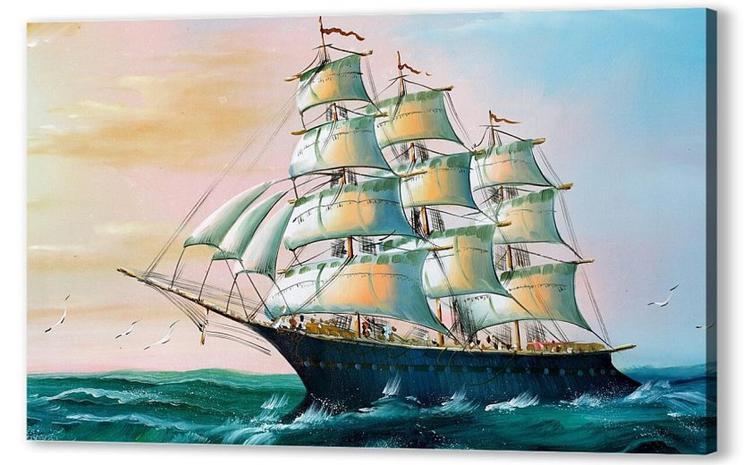 Алмазная мозаика корабль