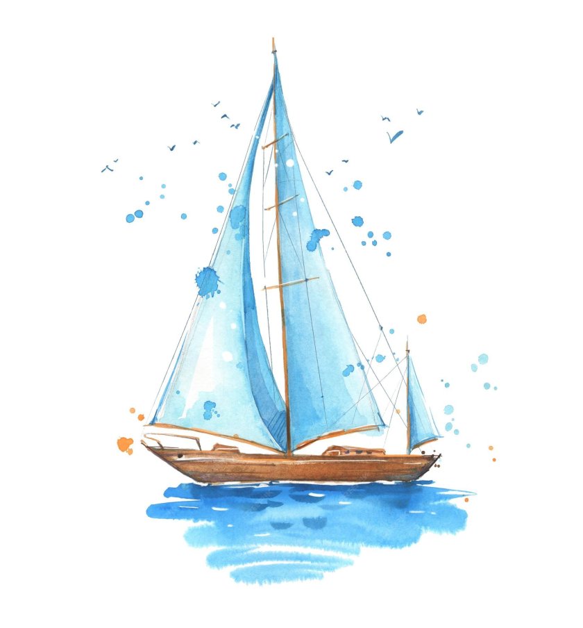 Кораблик акварель