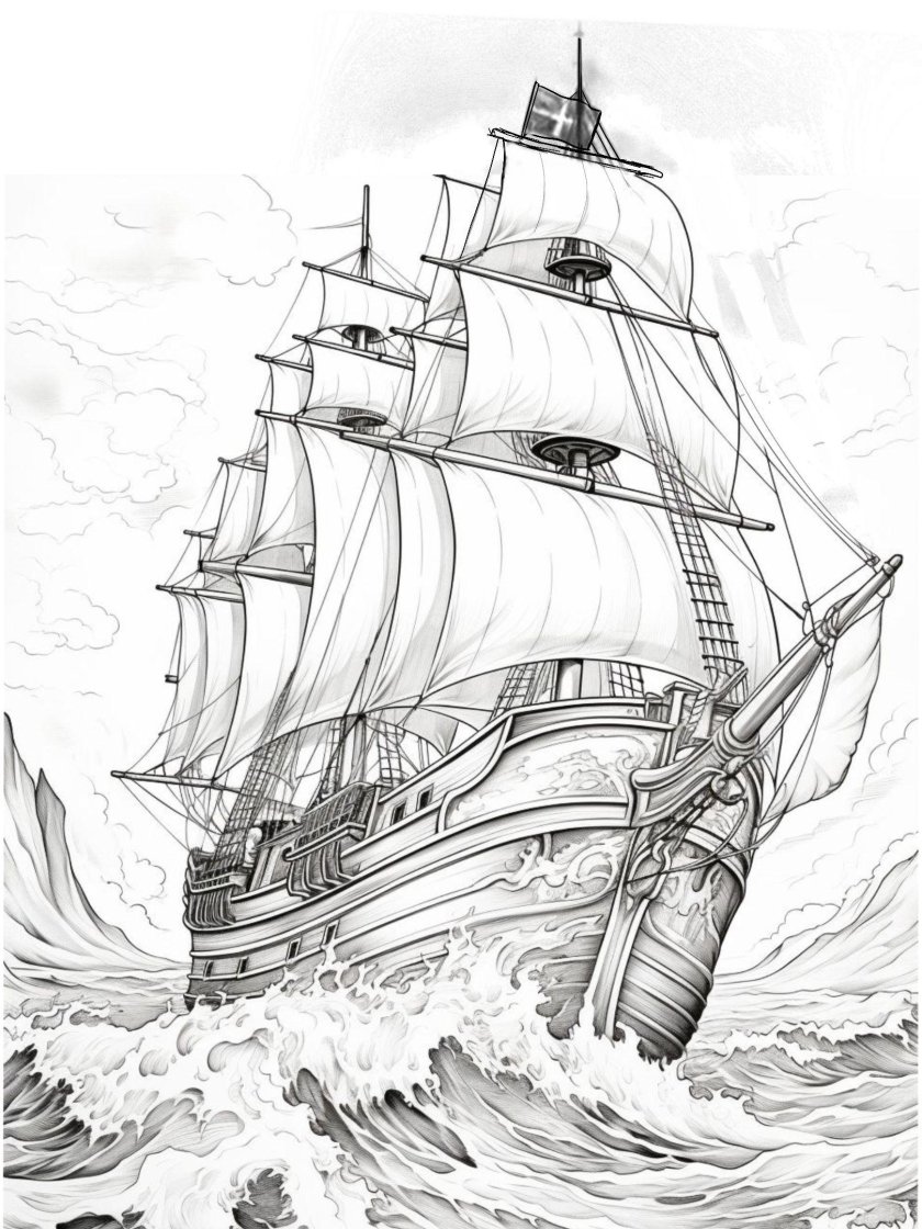 Корабль контейнеровоз раскраска