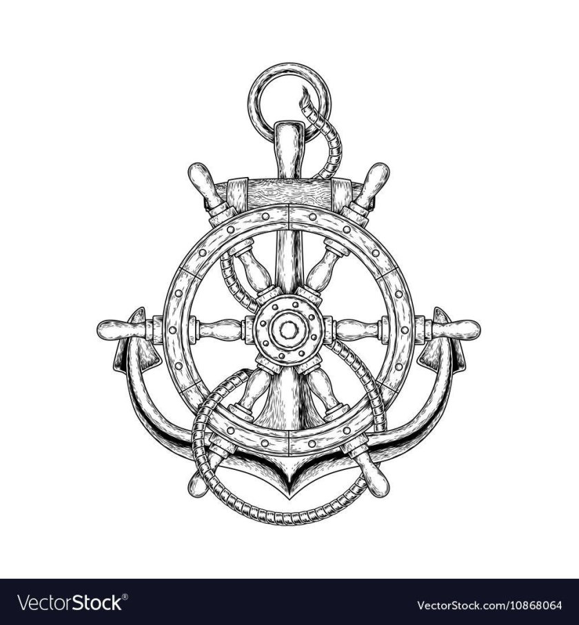 Штурвал корабля рисунок