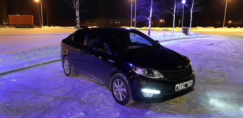 Киа Рио черная зима 102
