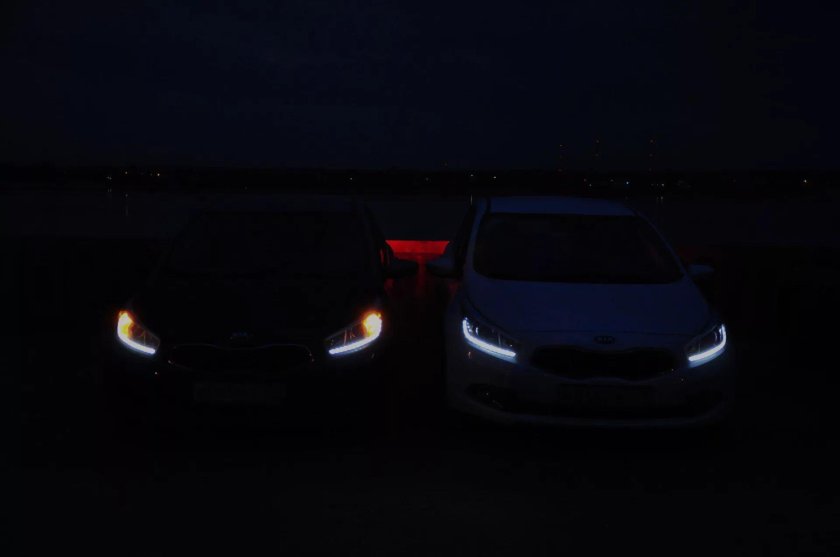 Киа Рио 4 в темноте
