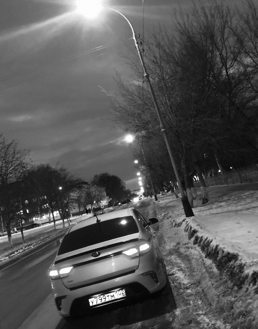 Киа Рио 4 ночь зима