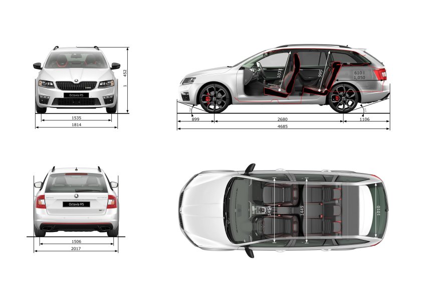 Skoda Octavia a7 габариты