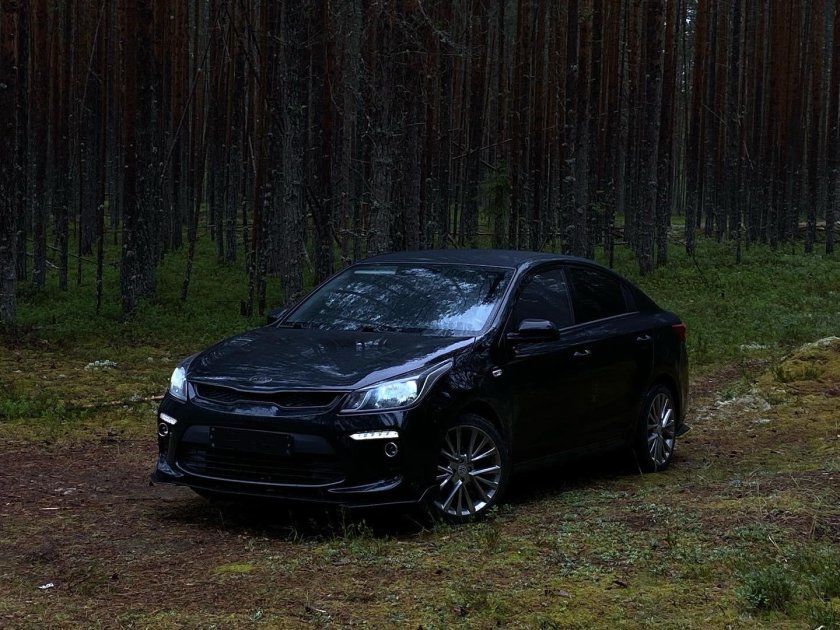 Кия Рио 4 черная тюнинг