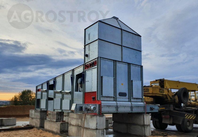 Сушка зерновых культур на поточной шахтной зерносушилке