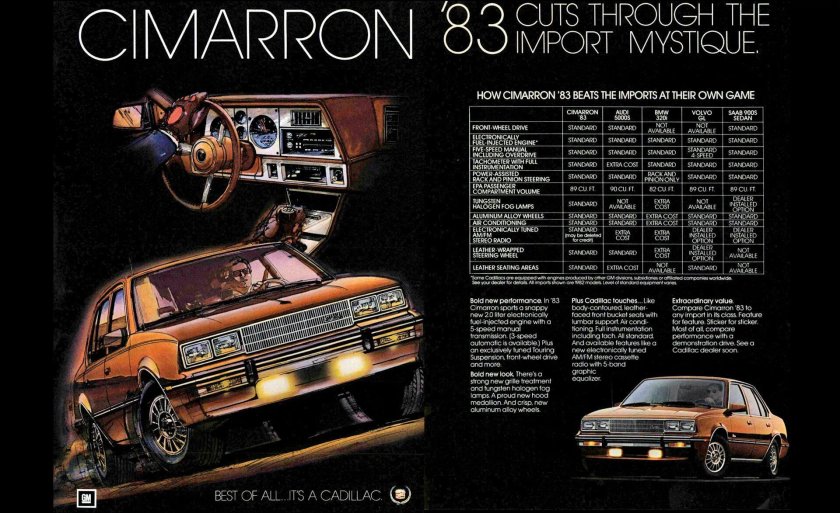 Cadillac Cimarron салон