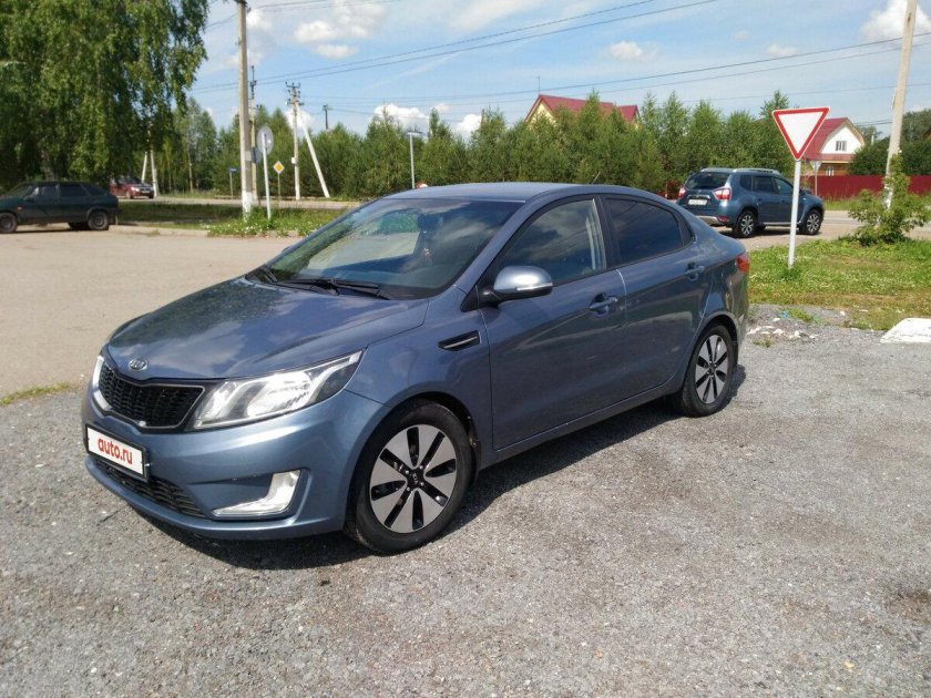 Киа Рио 2014 голубая