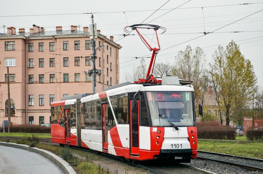 Трамвай 25 СПБ номер 1101