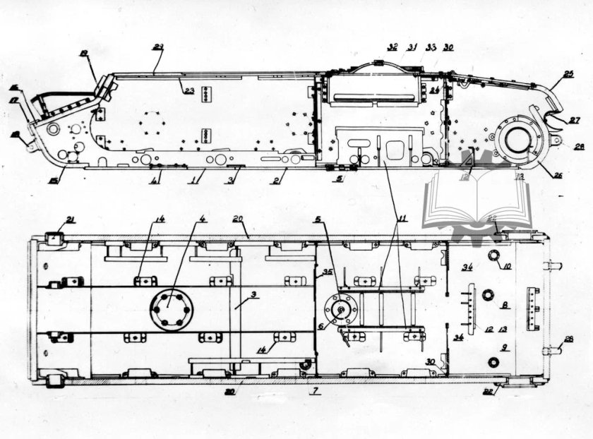 Чертёж корпуса танка кв1