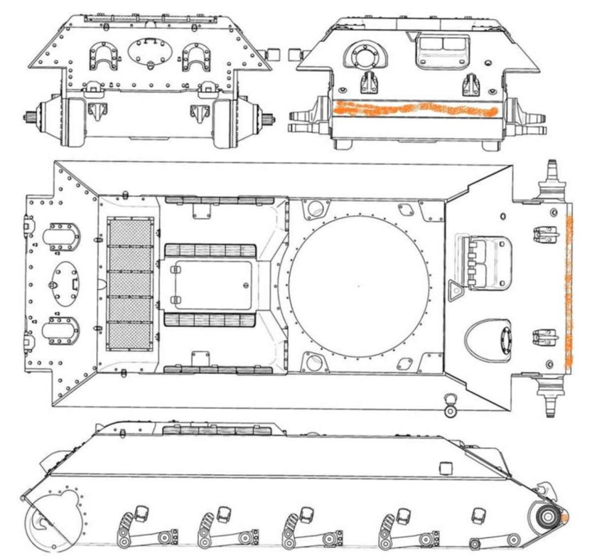 Чертеж танка т34 из картона модель