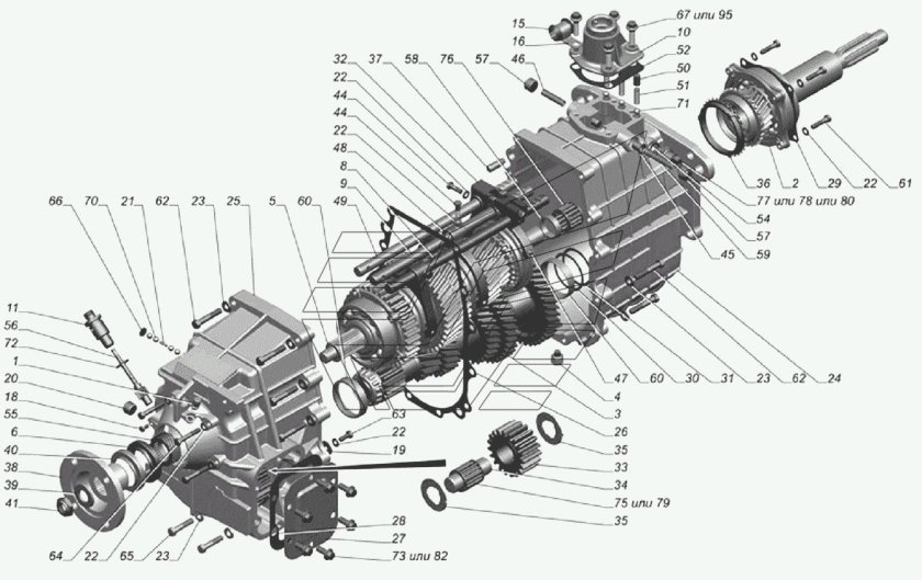 Схема коробки передач ГАЗ 3309
