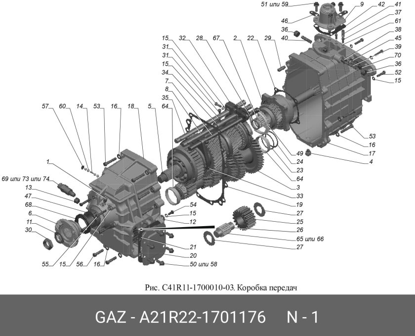Коробка передач ГАЗ 3309 дизель схема