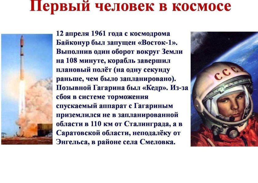 Сообщение на тему космос и человек