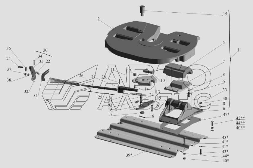 Ремкомплект седельного устройства МАЗ 5440