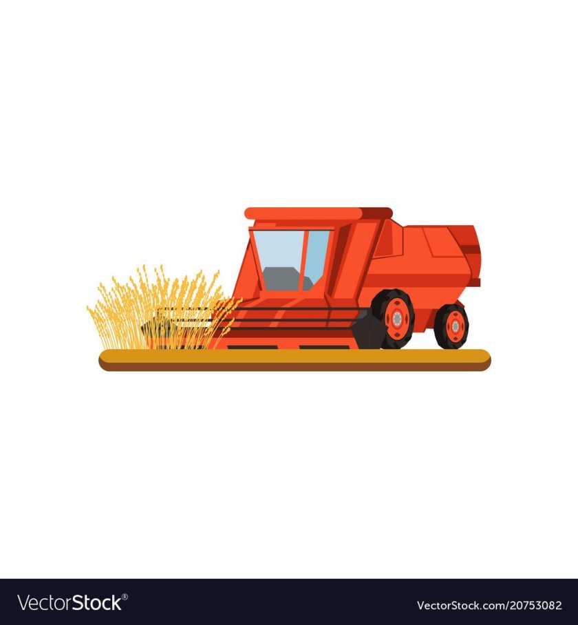 Комбайн на белом фоне для детей