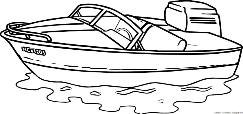 Лодка раскраска