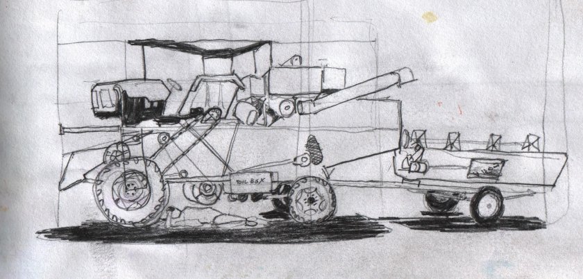 Комбайн карандашом