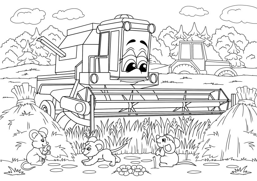 Раскраска комбайн