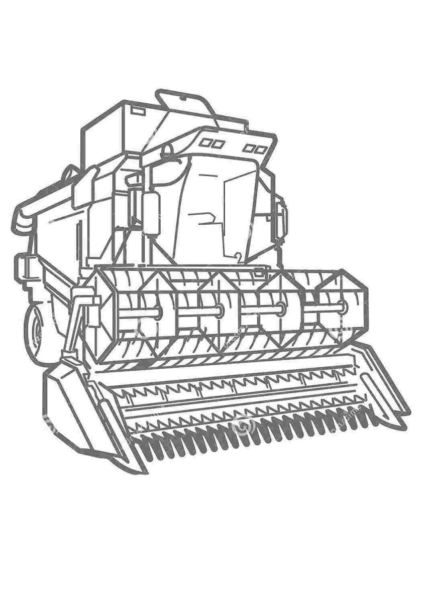 Комбайн John Deere раскраска