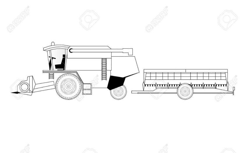 Раскраска комбайн Акрос