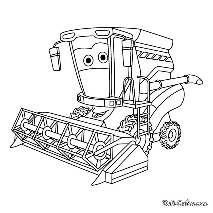 Комбайн John Deere раскраска