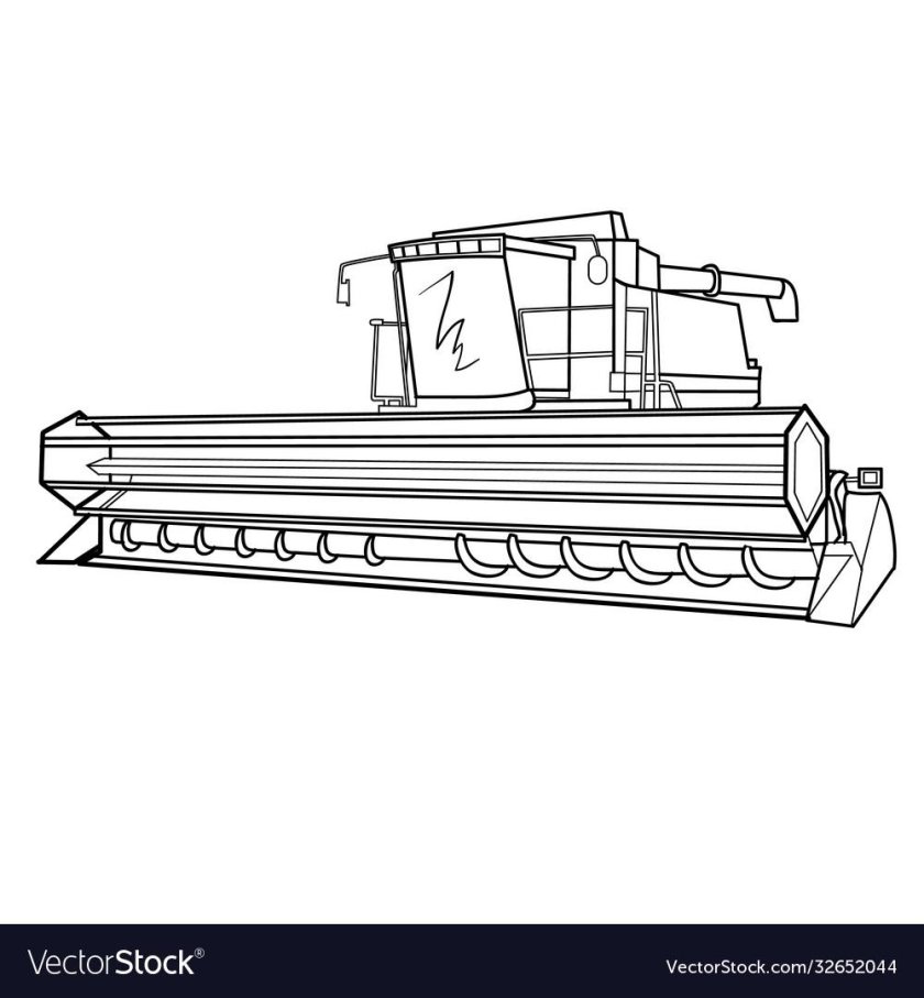 Зерноуборочный комбайн эскиз