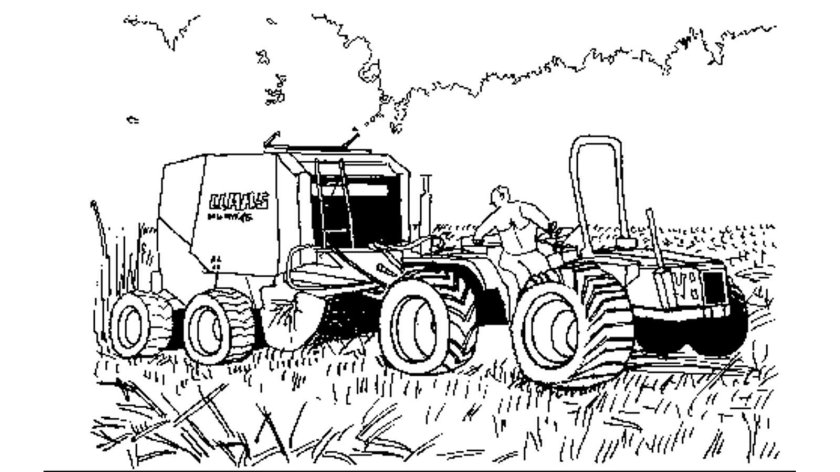 Раскраска трактор МТЗ 82 С прицепом