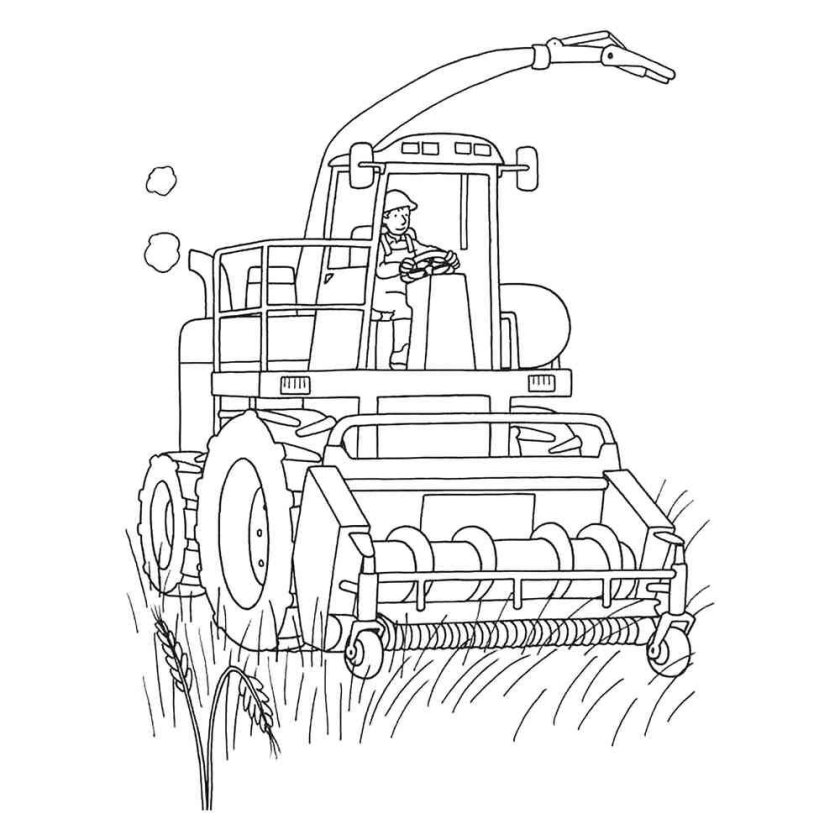 Комбайн Джон Дир раскраска