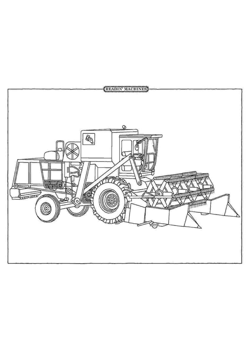 Раскраска комбайн Нива