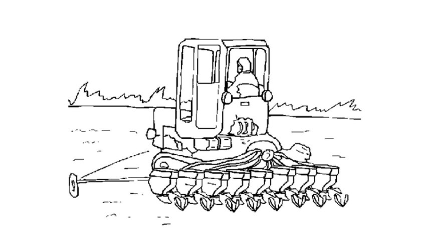 Трактор гусеничный ДТ-75 раскраска